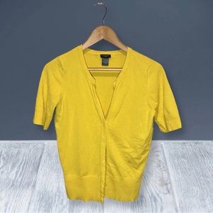 Ann Taylor Yellow Button Up Cardigan Size Medium